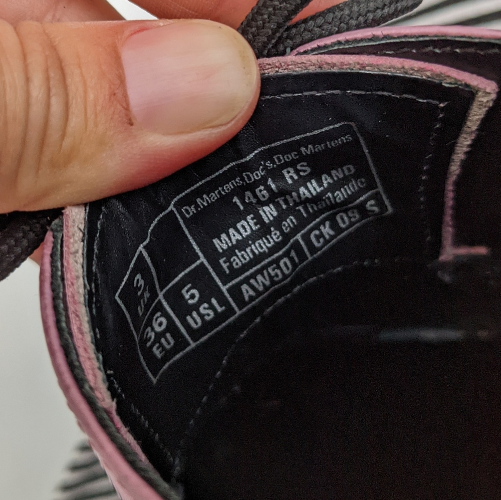 DOC MARTENS 1461 RS pink iridescent Oxford loafers - Picture 8 of 14